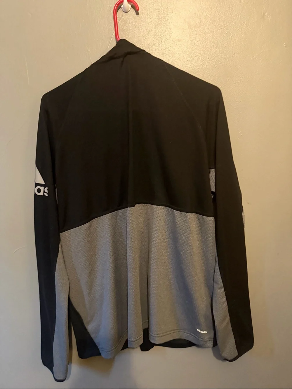 adidas Men’s Black Full-Zip Performance Jacket with Gray Panels